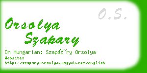 orsolya szapary business card